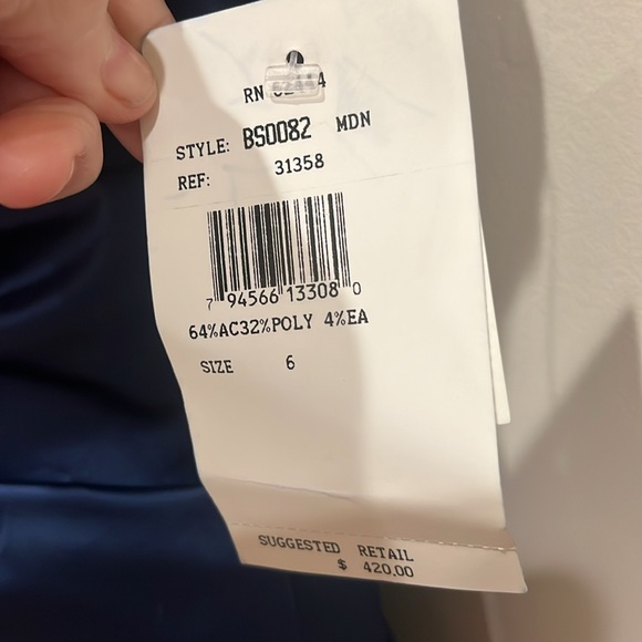 Nicole Miller Collection, size 6 sky blue satin material. - Picture 5 of 7